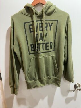 Every Day Better Olive Green Pullover Hoodie